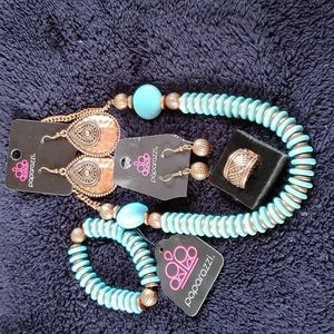 Paparazzi copper and turquoise set